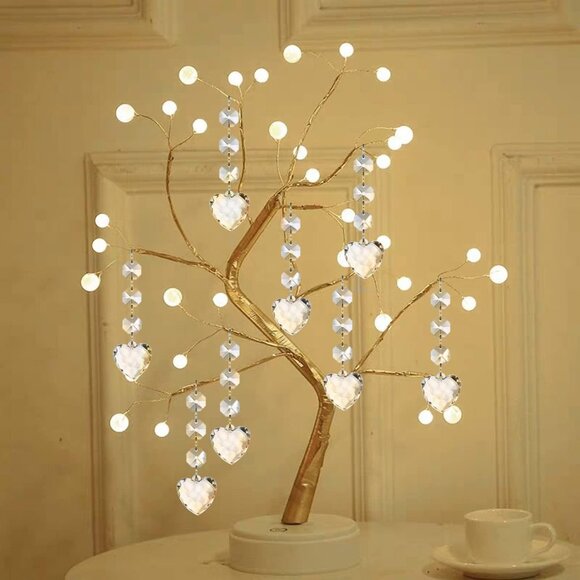 30pk Crystal Ornaments Christmas Tree Heart Acrylic Hanging Crystals Decor - Picture 5 of 5